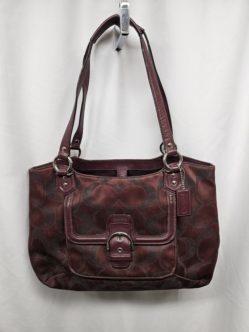 Coach Burgundy Signature Logo Shoulder Tote
